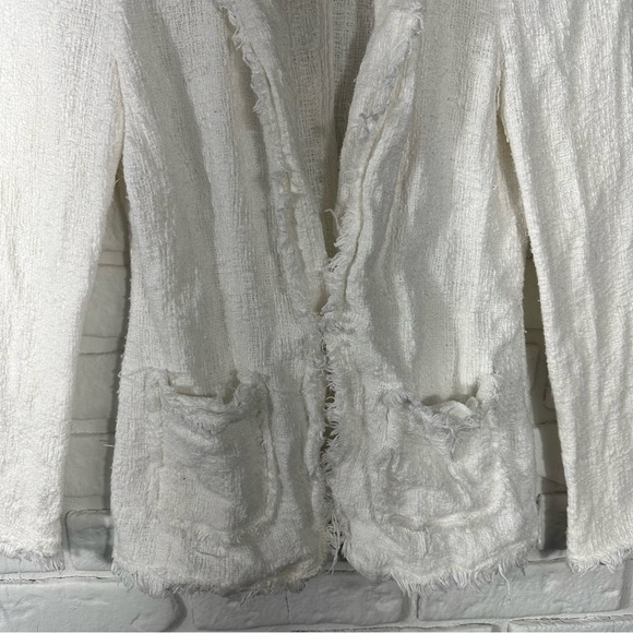 Rebecca Taylor White Tweed Blazer Size 2 - Picture 8 of 10